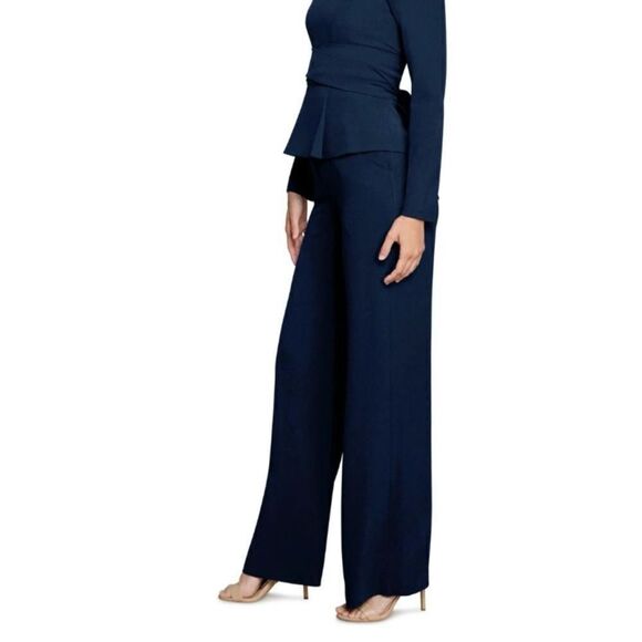 Dress The Population Andreas Wide Leg Pants Navy Blue Large - Picture 10 of 15